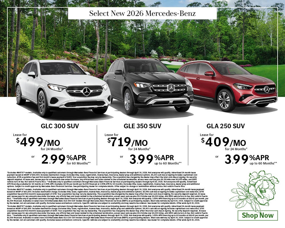 Select New 2026 Mercedes-Benz SUVs